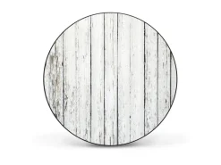 Banjado Magnettafel Rund Größe 47cm Magnetwand Schwarz Aus Metall Magnetpinnwand Pinnwand Motiv Weißer Bretterzaun