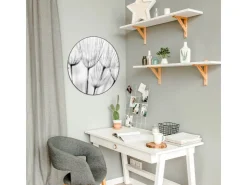 Banjado Magnettafel Rund Größe 47cm Magnetwand Schwarz Aus Metall Magnetpinnwand Pinnwand Motiv Pusteblumen Sw