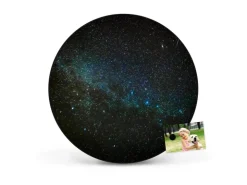 Banjado Magnettafel Rund Größe 47cm Magnetwand Schwarz Aus Metall Magnetpinnwand Pinnwand Motiv Nachthimmel* Pinnwände