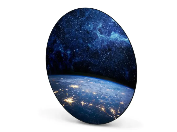 Banjado Magnettafel Rund Größe 47cm Magnetwand Schwarz Aus Metall Magnetpinnwand Pinnwand Motiv Galaxie* Pinnwände