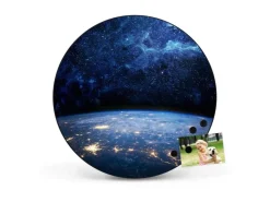Banjado Magnettafel Rund Größe 47cm Magnetwand Schwarz Aus Metall Magnetpinnwand Pinnwand Motiv Galaxie* Pinnwände