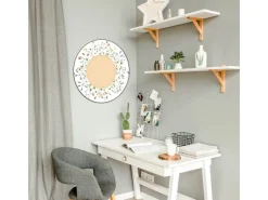 Banjado Magnettafel Rund Größe 47cm Magnetwand Schwarz Aus Metall Magnetpinnwand Pinnwand Motiv Hibiskus Kreis