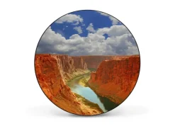 Banjado Magnettafel Rund Größe 47cm Magnetwand Schwarz Aus Metall Magnetpinnwand Pinnwand Motiv Grand Canyon* Pinnwände