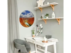 Banjado Magnettafel Rund Größe 47cm Magnetwand Schwarz Aus Metall Magnetpinnwand Pinnwand Motiv Grand Canyon* Pinnwände