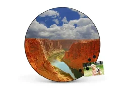 Banjado Magnettafel Rund Größe 47cm Magnetwand Schwarz Aus Metall Magnetpinnwand Pinnwand Motiv Grand Canyon* Pinnwände