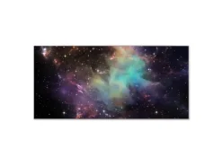 Banjado Magnettafel 78x37cm Magnetwand Silber Aus Metall Magnetpinnwand Pinnwand Inkl. 4 Magnete Motiv Im Weltall 2* Wanddekoration
