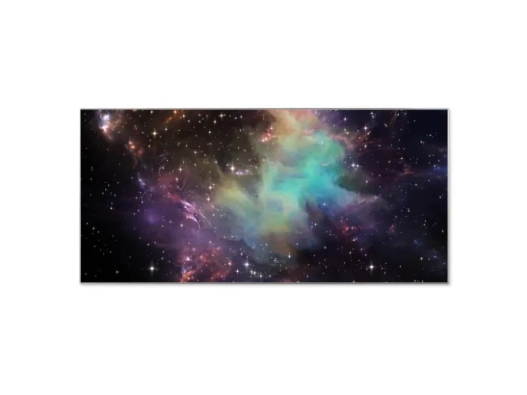 Banjado Magnettafel 78x37cm Magnetwand Silber Aus Metall Magnetpinnwand Pinnwand Inkl. 4 Magnete Motiv Im Weltall 2* Wanddekoration