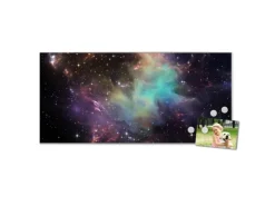 Banjado Magnettafel 78x37cm Magnetwand Silber Aus Metall Magnetpinnwand Pinnwand Inkl. 4 Magnete Motiv Im Weltall 2* Wanddekoration