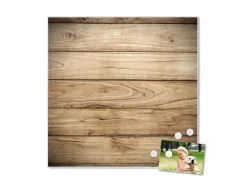 Banjado Magnettafel 50x50cm Magnetwand Weiß Aus Metall Magnetpinnwand Pinnwand Inkl. 4 Magnete Motiv Holzplanken* Pinnwände