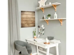 Banjado Magnettafel 50x50cm Magnetwand Weiß Aus Metall Magnetpinnwand Pinnwand Inkl. 4 Magnete Motiv Holzplanken* Pinnwände
