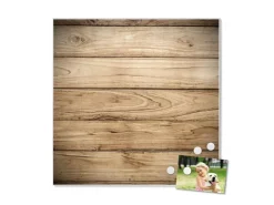 Banjado Magnettafel 50x50cm Magnetwand Weiß Aus Metall Magnetpinnwand Pinnwand Inkl. 4 Magnete Motiv Holzplanken* Pinnwände