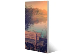 Banjado Magnettafel 37x78cm Magnetwand Silber Aus Metall Magnetpinnwand Pinnwand Inkl. 4 Magnete Motiv Bank Am See* Pinnwände