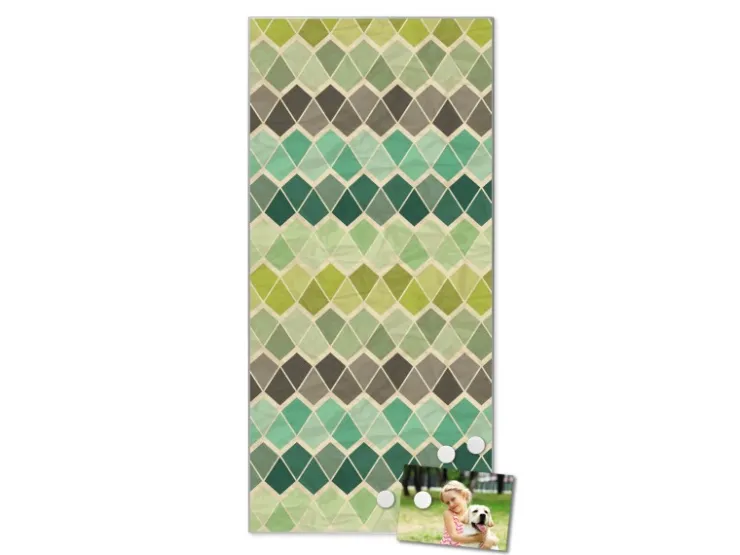Banjado Magnettafel 37x78cm Magnetwand Silber Aus Metall Magnetpinnwand Pinnwand Inkl. 4 Magnete Motiv Vier Farben Grün* Pinnwände