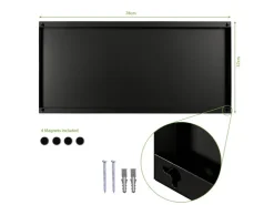 Banjado Magnettafel 78x37cm Magnetwand Schwarz Aus Metall Magnetpinnwand Pinnwand Inkl. 4 Magnete Motiv Blasse Holzlatten* Schweberegale