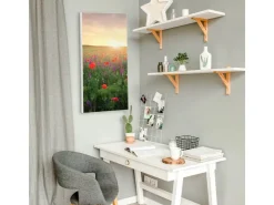 Banjado Magnettafel 37x78cm Magnetwand Weiß Aus Metall Magnetpinnwand Pinnwand Inkl. 4 Magnete Motiv Sommerfeld* Pinnwände