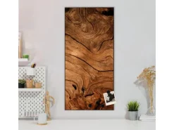 Banjado Magnettafel 37x78cm Magnetwand Schwarz Aus Metall Magnetpinnwand Pinnwand Inkl. 4 Magnete Motiv Trockenes Holz* Pinnwände