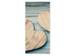 Banjado Magnettafel 37x78cm Magnetwand Weiß Aus Metall Magnetpinnwand Pinnwand Inkl. 4 Magnete Motiv Holz Herzen* Pinnwände