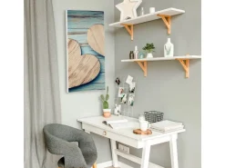 Banjado Magnettafel 37x78cm Magnetwand Weiß Aus Metall Magnetpinnwand Pinnwand Inkl. 4 Magnete Motiv Holz Herzen* Pinnwände