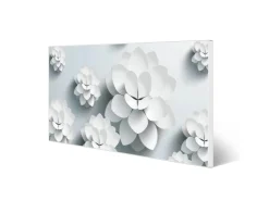 Banjado Magnettafel 78x37cm Magnetwand Weiß Aus Metall Magnetpinnwand Pinnwand Inkl. 4 Magnete Motiv Papier Lotus