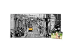 Banjado Magnettafel 78x37cm Magnetwand Silber Aus Metall Magnetpinnwand Pinnwand Inkl. 4 Magnete Motiv Lissabon* Pinnwände