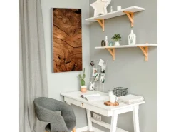 Banjado Magnettafel 37x78cm Magnetwand Silber Aus Metall Magnetpinnwand Pinnwand Inkl. 4 Magnete Motiv Trockenes Holz* Pinnwände