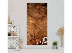 Banjado Magnettafel 37x78cm Magnetwand Silber Aus Metall Magnetpinnwand Pinnwand Inkl. 4 Magnete Motiv Trockenes Holz* Pinnwände