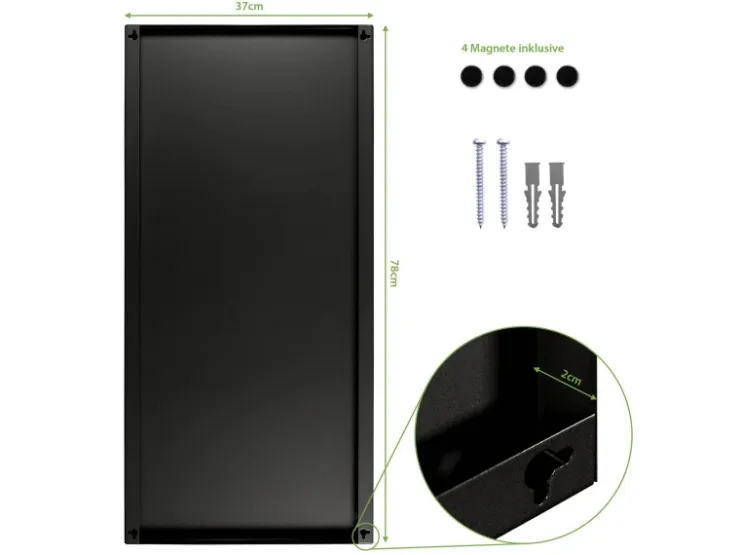 Banjado Magnettafel 37x78cm Magnetwand Schwarz Aus Metall Magnetpinnwand Pinnwand Inkl. 4 Magnete Motiv Eichhörnchen
