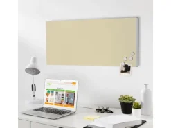 Banjado Magnettafel 78x37cm Magnetwand Weiß Aus Metall Magnetpinnwand Pinnwand Inkl. 4 Magnete Motiv Beige