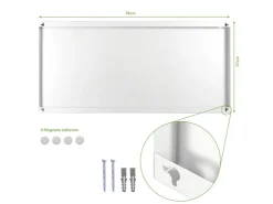 Banjado Magnettafel 78x37cm Magnetwand Weiß Aus Metall Magnetpinnwand Pinnwand Inkl. 4 Magnete Motiv Beige
