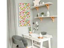 Banjado Magnettafel 37x78cm Magnetwand Weiß Aus Metall Magnetpinnwand Pinnwand Inkl. 4 Magnete Motiv Rosa Kelch Hell* Pinnwände