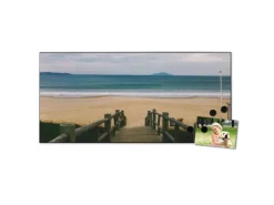 Banjado Magnettafel 78x37cm Magnetwand Schwarz Aus Metall Magnetpinnwand Pinnwand Inkl. 4 Magnete Motiv Zum Strand* Pinnwände