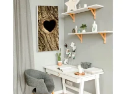 Banjado Magnettafel 37x78cm Magnetwand Weiß Aus Metall Magnetpinnwand Pinnwand Inkl. 4 Magnete Motiv Baumherz* Wanddekoration|Pinnwände