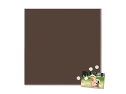 Banjado Magnettafel 50x50cm Magnetwand Weiß Aus Metall Magnetpinnwand Pinnwand Inkl. 4 Magnete Motiv Schokobraun