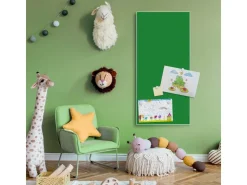 Banjado Magnettafel 37x78cm Magnetwand Weiß Aus Metall Magnetpinnwand Pinnwand Inkl. 4 Magnete Motiv Grün