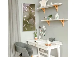 Banjado Magnettafel 37x78cm Magnetwand Weiß Aus Metall Magnetpinnwand Pinnwand Inkl. 4 Magnete Motiv Tau Auf Zweigen* Wanddekoration