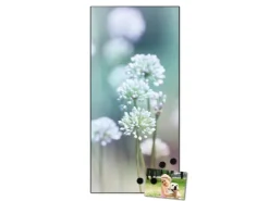 Banjado Magnettafel 37x78cm Magnetwand Schwarz Aus Metall Magnetpinnwand Pinnwand Inkl. 4 Magnete Motiv Lauchblüte* Pinnwände