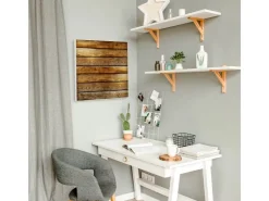 Banjado Magnettafel 50x50cm Magnetwand Weiß Aus Metall Magnetpinnwand Pinnwand Inkl. 4 Magnete Motiv Holzbretter* Pinnwände