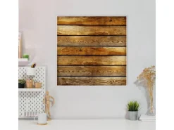 Banjado Magnettafel 50x50cm Magnetwand Weiß Aus Metall Magnetpinnwand Pinnwand Inkl. 4 Magnete Motiv Holzbretter* Pinnwände