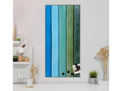 Banjado Magnettafel 37x78cm Magnetwand Schwarz Aus Metall Magnetpinnwand Pinnwand Inkl. 4 Magnete Motiv Regenbogenfarben* Pinnwände
