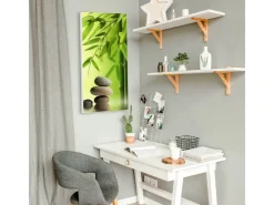 Banjado Magnettafel 37x78cm Magnetwand Weiß Aus Metall Magnetpinnwand Pinnwand Inkl. 4 Magnete Motiv Innere Ruhe
