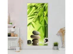 Banjado Magnettafel 37x78cm Magnetwand Weiß Aus Metall Magnetpinnwand Pinnwand Inkl. 4 Magnete Motiv Innere Ruhe