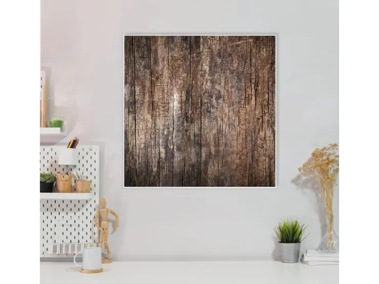 Banjado Magnettafel 50x50cm Magnetwand Weiß Aus Metall Magnetpinnwand Pinnwand Inkl. 4 Magnete Motiv Altes Holz* Pinnwände