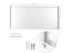 Banjado Magnettafel 78x37cm Magnetwand Weiß Aus Metall Magnetpinnwand Pinnwand Inkl. 4 Magnete Motiv Kork* Wanddekoration|Pinnwände