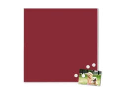 Banjado Magnettafel 50x50cm Magnetwand Weiß Aus Metall Magnetpinnwand Pinnwand Inkl. 4 Magnete Motiv Burgund