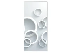 Banjado Magnettafel 37x78cm Magnetwand Silber Aus Metall Magnetpinnwand Pinnwand Inkl. 4 Magnete Motiv Weiße Ringe* Pinnwände