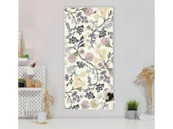Banjado Magnettafel 37x78cm Magnetwand Weiß Aus Metall Magnetpinnwand Pinnwand Inkl. 4 Magnete Motiv Florale Tapete* Tapezierzubehör