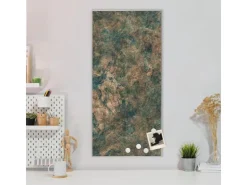 Banjado Magnettafel 37x78cm Magnetwand Silber Aus Metall Magnetpinnwand Pinnwand Inkl. 4 Magnete Motiv Kupfer Patina* Wanddekoration|Pinnwände