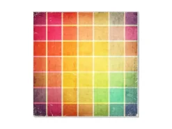 Banjado Magnettafel 50x50cm Magnetwand Weiß Aus Metall Magnetpinnwand Pinnwand Inkl. 4 Magnete Motiv Bunte Glasbausteine* Pinnwände