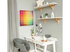 Banjado Magnettafel 50x50cm Magnetwand Weiß Aus Metall Magnetpinnwand Pinnwand Inkl. 4 Magnete Motiv Bunte Glasbausteine* Pinnwände