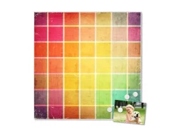 Banjado Magnettafel 50x50cm Magnetwand Weiß Aus Metall Magnetpinnwand Pinnwand Inkl. 4 Magnete Motiv Bunte Glasbausteine* Pinnwände